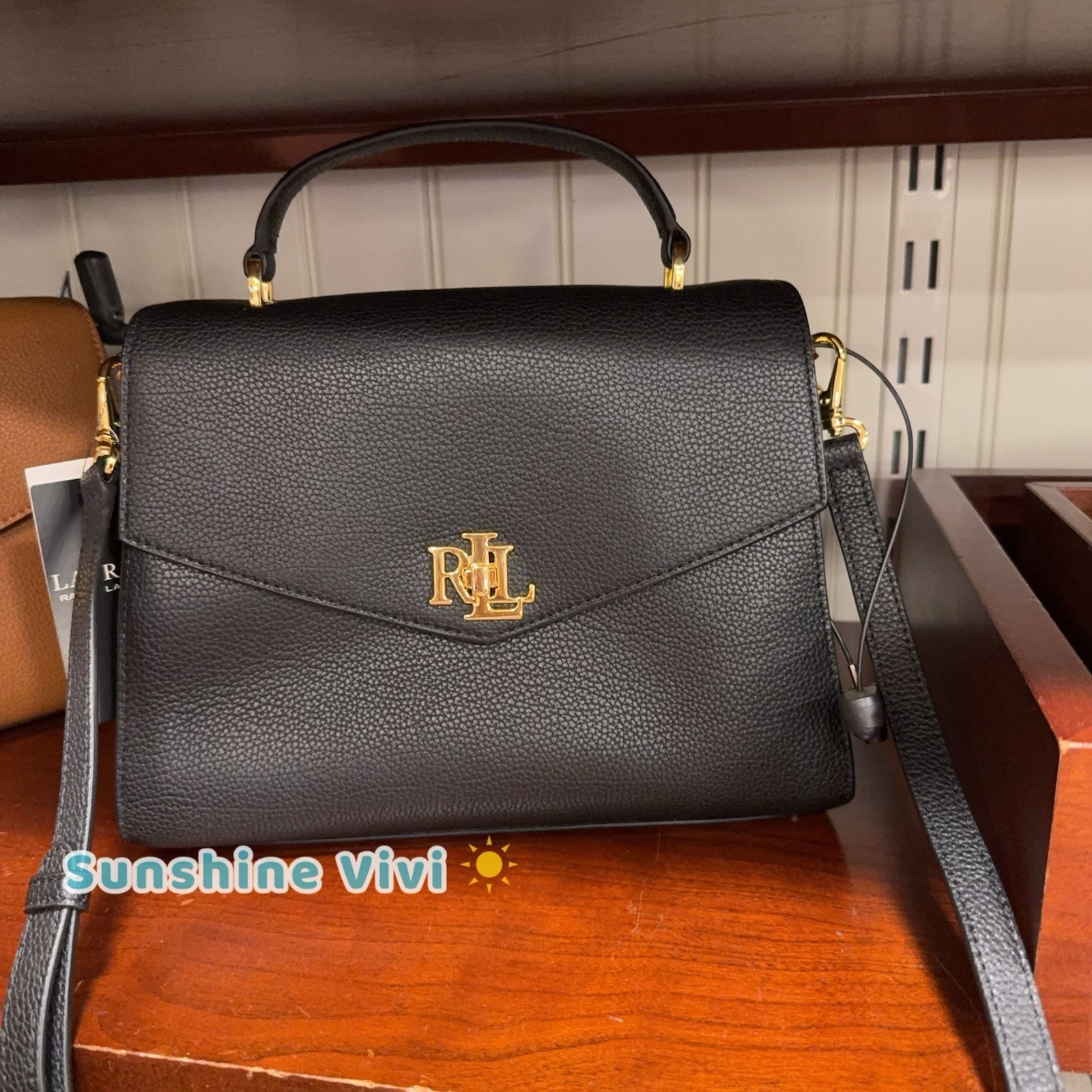 Nwt Ralph Lauren Farrah Large Washed Leather Top-Handle Satchel Oxford Black
